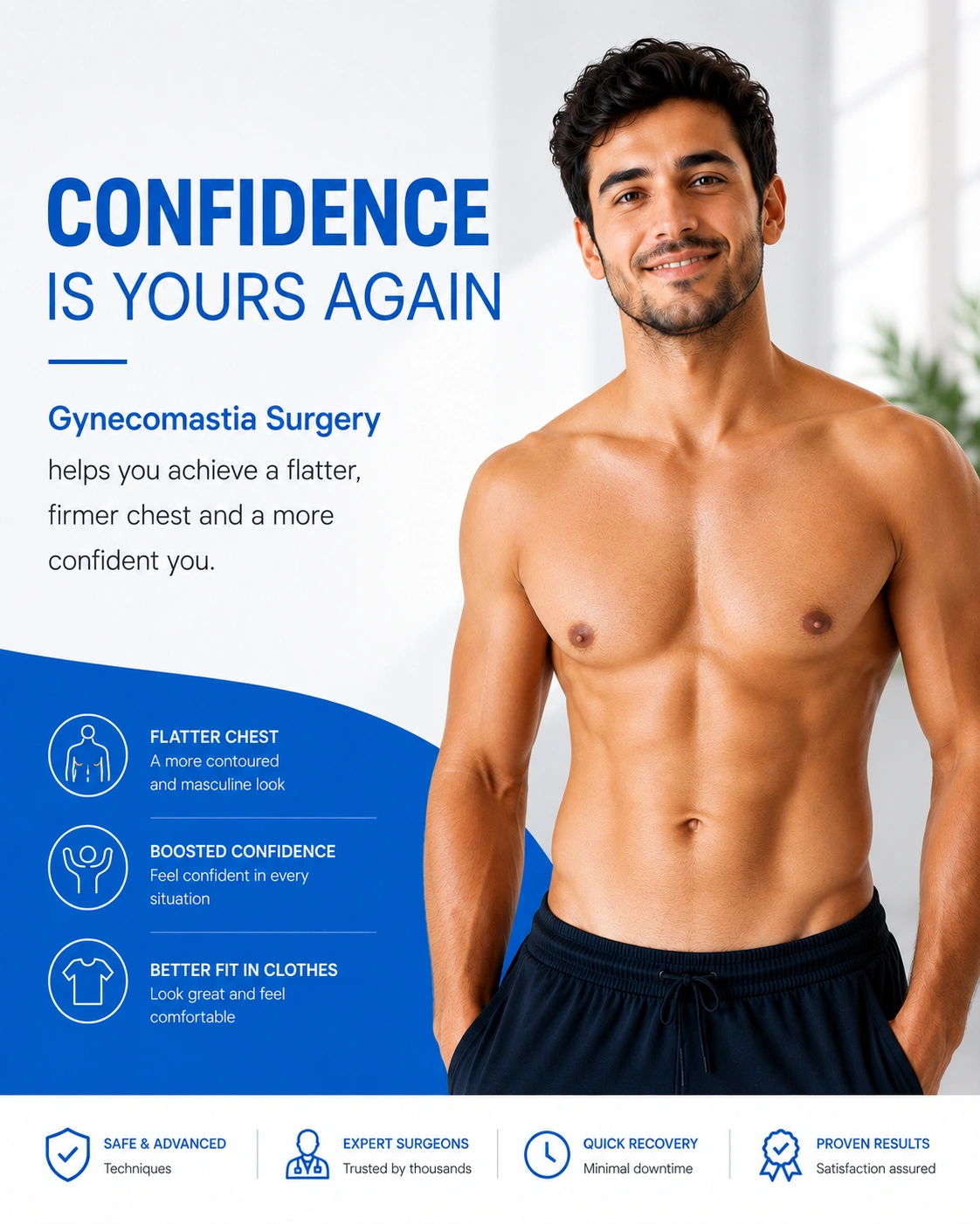 Medical consultation — patient with doctor discussing gynecomastia treatment