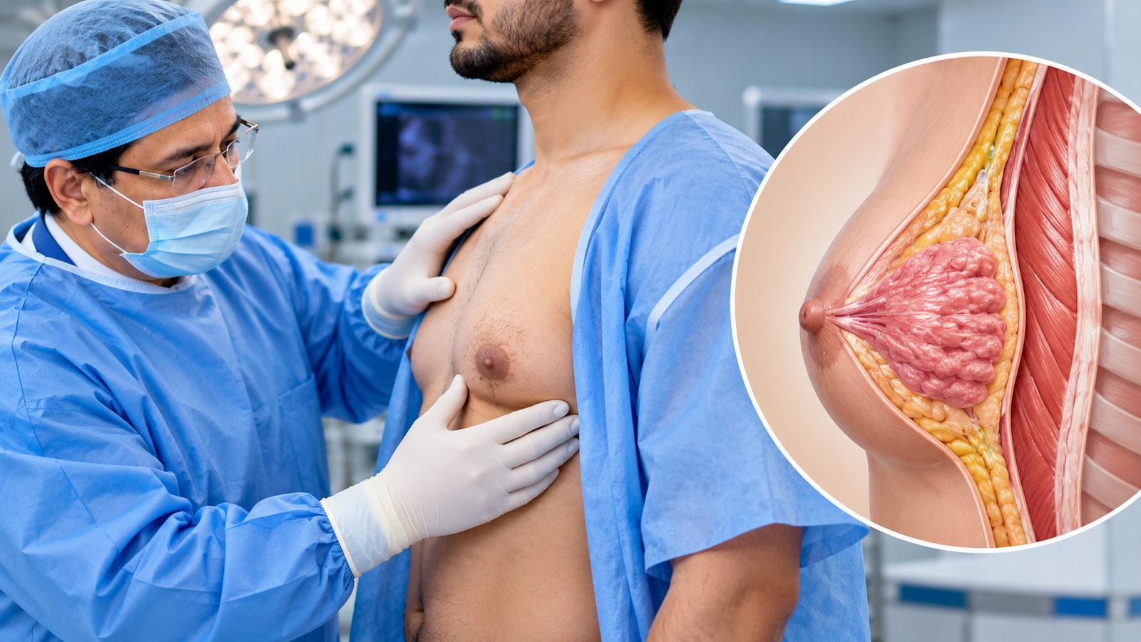 Gland excision surgery — removing firm glandular breast tissue beneath nipple