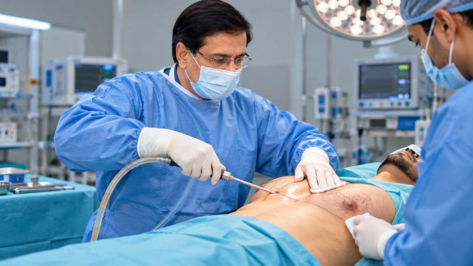Liposuction for gynecomastia — removing excess fatty tissue from male chest